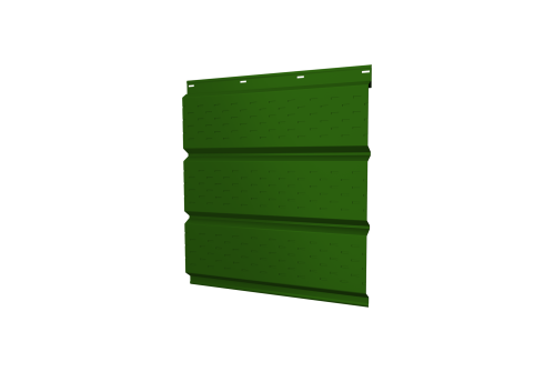 Софит металлический полная перфорация 0,45 PE с пленкой RAL 6002 лиственно-зеленый