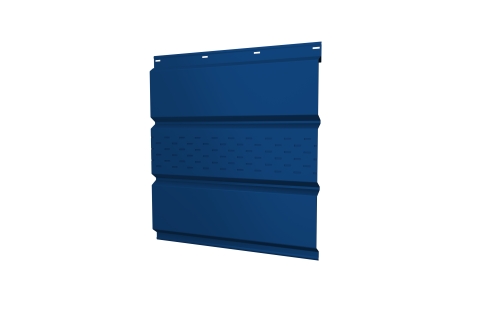 Софит металлический центральная перфорация 0,5 Satin с пленкой RAL 5005 сигнальный синий