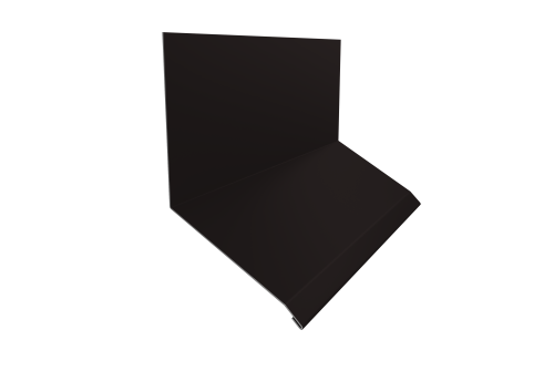 Планка примыкание верхнее к стене фальц Grand Line 150х130х20 0,5 Velur X RAL 9005 черный (2м)