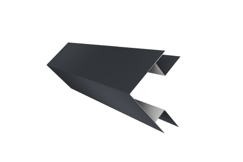 Угол внешний сложный 75х75 0,45 PE с пленкой RAL 7024 мокрый асфальт (3м)