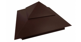 Колпак на столб двойной 390х390мм 0,5 GreenCoat Pural Matt с пленкой RR 887 шоколадно-коричневый