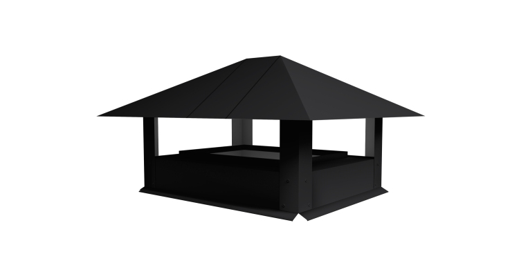 Дымник на трубу 520х390мм 0.5 Rooftop Бархат с пленкой RAL 9005 черный