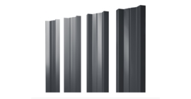 Штакетник М-образный А с прямым резом 0.45 PE-Double RAL 7024 мокрый асфальт