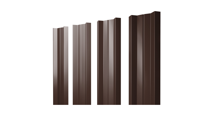 Штакетник М-образный А с прямым резом 0.4 PE-Double RAL 8017 шоколад