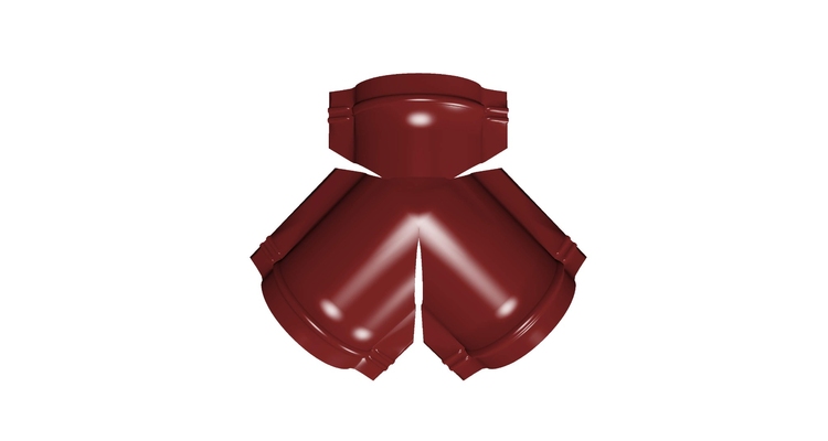 Тройник Y малого конька полукруглого 0,5 Satin с пленкой RAL 3011 коричнево-красный