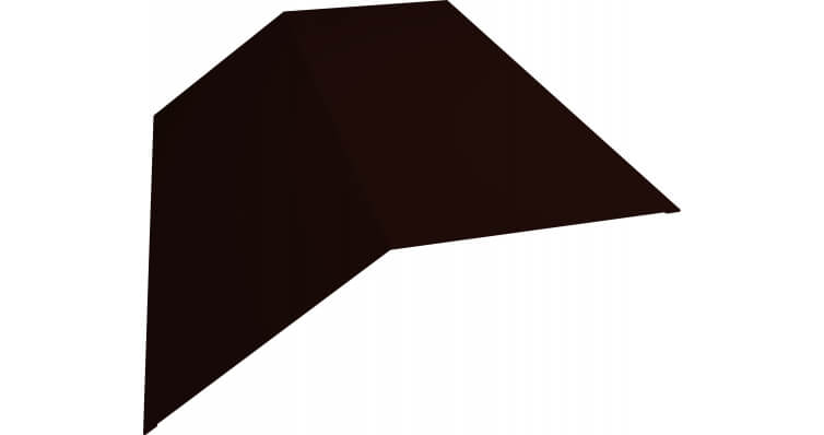 Планка конька плоского 145х145 0,5 Rooftop Бархат RR 32 темно-коричневый (2м)