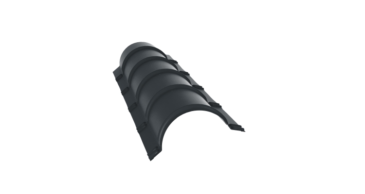 Планка конька полукруглого 0,5 Rooftop Бархат RAL 7016 антрацитово-серый (1,97м)