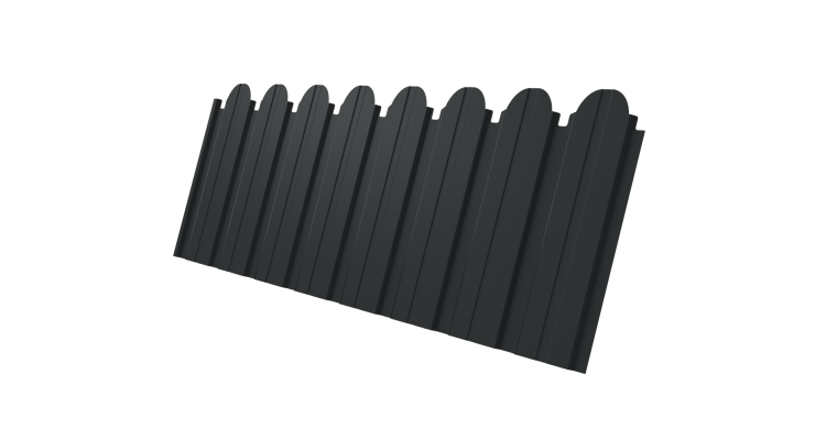 Профнастил С10B фигурный 0,45 PE-Double RAL 7016 антрацитово-серый