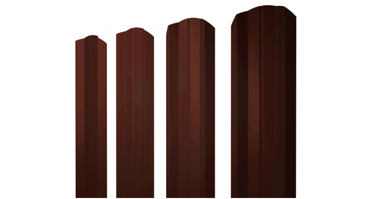 Штакетник М-образный А фигурный 0,5 Velur20 RR 32 темно-коричневый