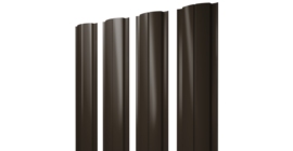 Штакетник Полукруглый Slim с прямым резом 0.45 Drap TX RR 32 темно-коричневый