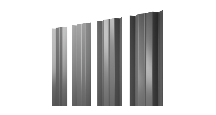 Штакетник М-образный В с прямым резом 0.45 PE RAL 9006 бело-алюминиевый