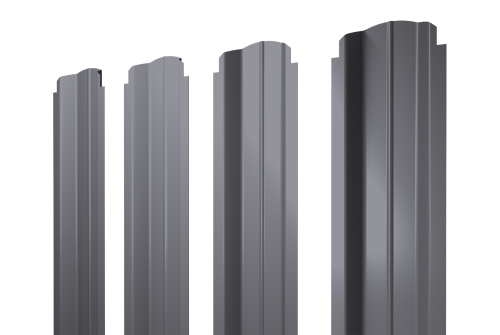 Штакетник П-образный B фигурный 0,5 Satin RAL 7004 сигнальный серый