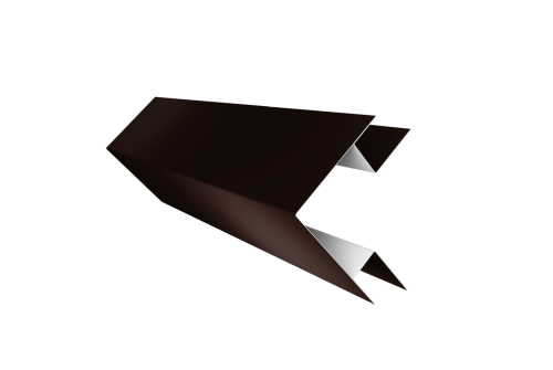 Планка угла внешнего сложного Блок-хаус new 0,5 Satin с пленкой RAL 8017 шоколад (2м)