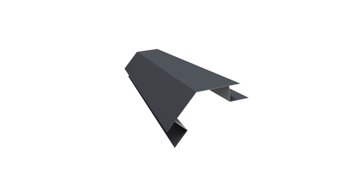 Планка угла внешнего сложного 135 градусов Блок-хаус new 0,5 Satin Matt RAL 7024 мокрый асфальт (3м)