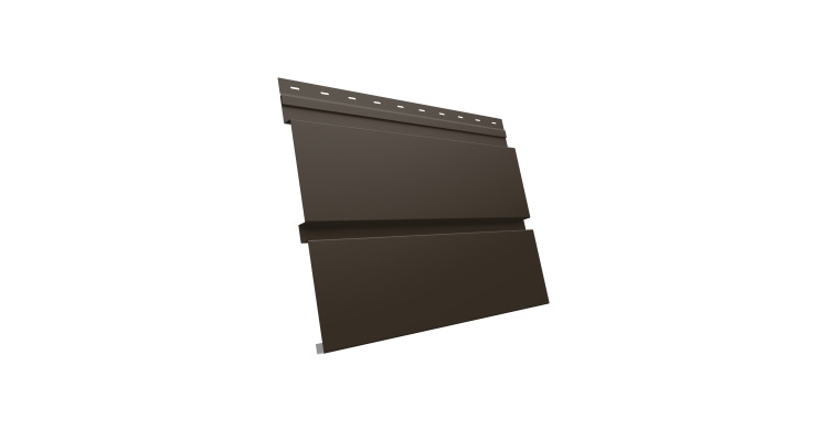 Софит металлический Квадро Брус без перфорации 0,45 Drap TR с пленкой RR 32 темно-коричневый