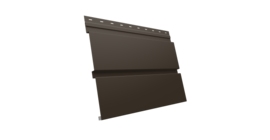 Софит металлический Квадро Брус без перфорации 0,5 Satin Matt с пленкой RR 32 темно-коричневый
