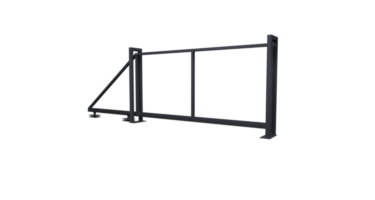 Ворота откатные Жалюзи Texas 1.8х4.0 RAL 7024 без заполнения (ламель 125 мм)