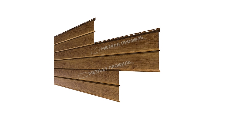 Сайдинг Металл Профиль Lбрус-XL-Н-14х335 (ECOSTEEL_MA-01-МореныйДуб-0.5)