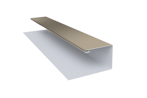 Планка П-образная Экобрус 0,5 Satin с пленкой RAL 1015 светлая слоновая кость (2м)