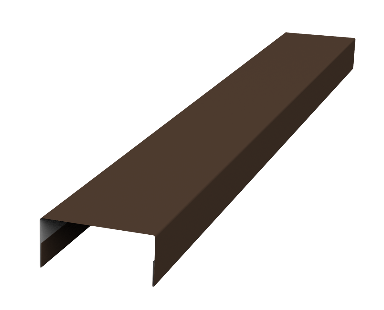 Ламель лицевая 125 забора жалюзи Texas стартовая/финишная для калиток и ворот 0.5 Satin с пленкой RAL 8017 шоколад