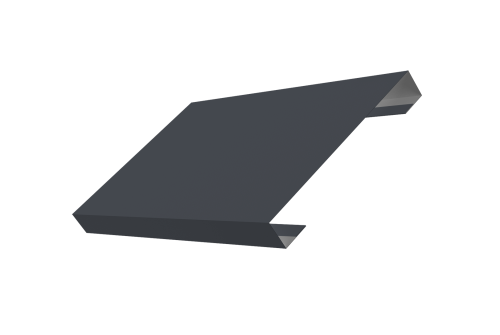 Ламель лицевая 150 забора жалюзи Texas стартовая/финишная для калиток и ворот 0.5 Drap с пленкой RAL 7024 мокрый асфальт