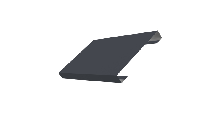 Ламель лицевая 150 забора жалюзи Texas стартовая/финишная для калиток и ворот 0,5 Satin Matt с пленкой RAL 7024 мокрый асфальт