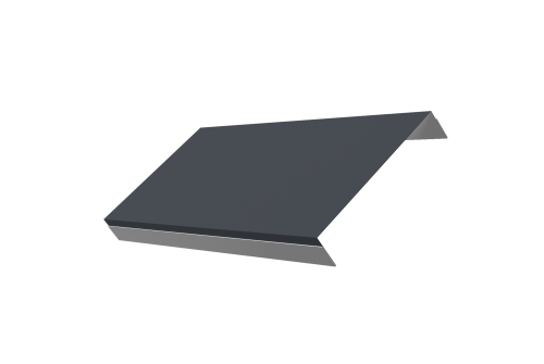 Ламель обратная 150 забора жалюзи Texas стартовая/финишная для калиток и ворот 0,5 Atlas X с пленкой RAL 7024 мокрый асфальт