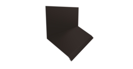 Планка примыкание верхнее к стене фальц 150х130х20 0,5 Satin с пленкой RR 32 темно-коричневый (3м)