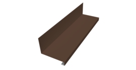 Планка примыкание нижнее к трубе фальц 0,45 PE с пленкой RAL 8017 шоколад (3м)