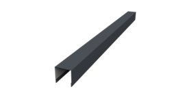 Планка вертикальная лицевая для забора жалюзи Palermo 0,45 Drap ST RAL 7024 мокрый асфальт (1,8м)