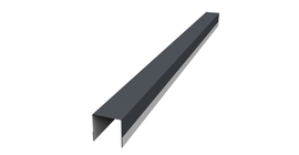 Планка вертикальная обратная для забора жалюзи Palermo 0,5 Rooftop Бархат RAL 7024 мокрый асфальт (1,8м)