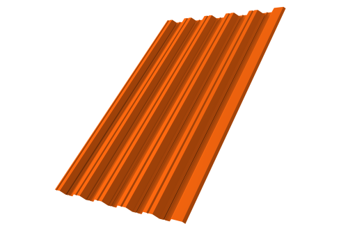 Профнастил НС35 R 0.45 PE RAL 2004 оранжевый